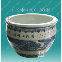 供应青花陶瓷大缸手工陶瓷鱼缸价格定做价格多少缩略图