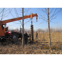 改装挖坑立杆两用机  拖拉机改装吊杆挖坑机