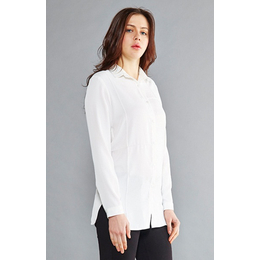 拉雅网-白色小方领长款休闲衬衫定做-女士衬衫定制缩略图