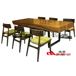 订制达芬家具仿原木桌 夹板铁木皮桌 工业风烤漆桌子