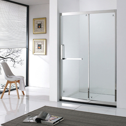 304不锈钢淋浴房浴室卫生间简易玻璃隔断一字型形移门屏风定制缩略图