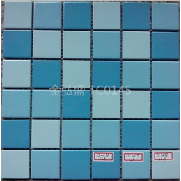 供应工程泳池陶瓷马赛克-****生产蓝色玻璃马赛克