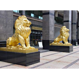 安徽大型铜狮子|门口大型铜狮子|妙缘雕塑