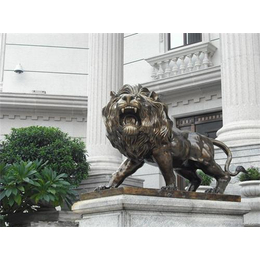 内蒙古铜狮子、风水铜狮子雕塑、旭升铜雕