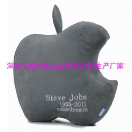 深圳毛绒玩具厂家定做毛绒抱枕 苹果造型抱枕 定制企业抱枕