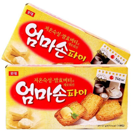 韩国原装进口LOTTE乐天妈妈手派饼干127g千层酥脆饼干