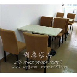 龙胜批发人造石火锅桌 常规1.2米石材火锅店餐桌订制 
