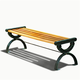 *亮休闲公园长排椅户外公园椅简约实木铸铁椅 绿森源户外