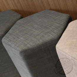 现代风格坐凳 会议室休息坐凳 时尚多边形布艺沙发坐凳