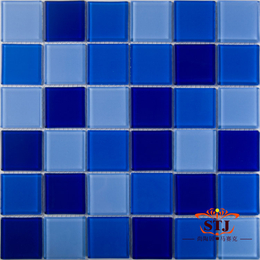 佛山尚陶居提供泳池水晶玻璃马赛克 纯色混色泳池砖缩略图