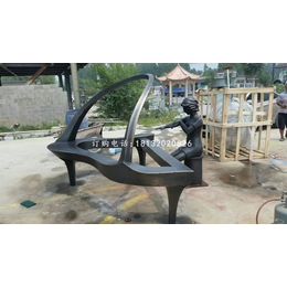 抽象弹钢琴铜雕广场景观铜雕