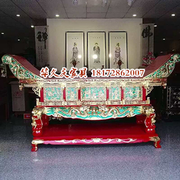 寺庙彩绘贴金佛像香樟木雕刻供桌佛龛对联牌匾订做