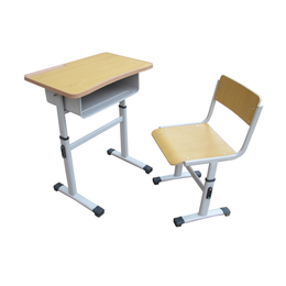 双人钢木课桌椅价格升降课桌图片