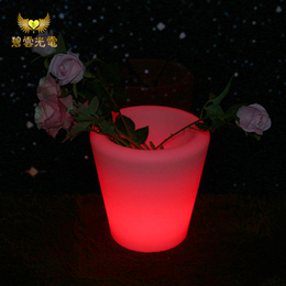 LED发光花盆时尚夜光花盆创意环保花盆发光家具装饰花器