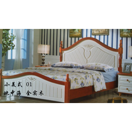 供应顺德乐从小美式床北欧风格家具欧式床实木床橡木床缩略图