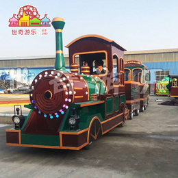 供应大型蒸汽仿古火车 无轨观光火车实力厂家生产游乐设备