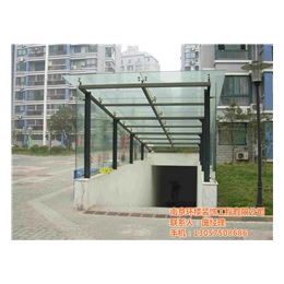 A钢架玻璃地下室入口雨棚_南京环楼装饰(在线咨询)_雨棚