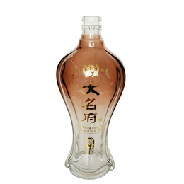 厂家*新款晶白料玻璃酒瓶500ml喷涂烤花玻璃白酒瓶料酒瓶