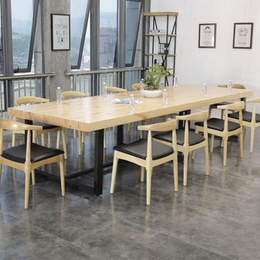 美式简约大型loft实木会议桌长条桌多人办公桌长方形工作台