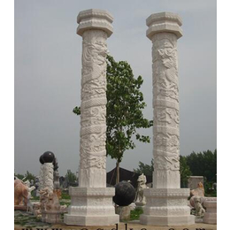 贵州石雕盘龙柱|爱强石雕|花岗岩广场石雕盘龙柱