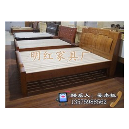 实木双人床|北京实木床|明红家具质量为本
