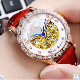 艾尔时防水T33腕表全自动机械女表镶钻表盘时尚女士手表
