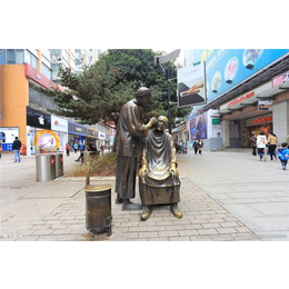 长沙步行街铜雕塑_鑫鹏铜雕厂_步行街铜雕塑图片