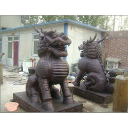 铜麒麟、定做大型铜麒麟雕塑、唐县鑫鹏商贸有限公司