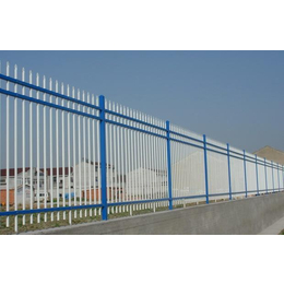 巨人锌钢护栏网 喷塑围栏 小区围墙围栏 蓝白相间围栏尺寸定做