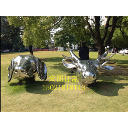 上海不锈钢雕塑公司制作不锈钢抽象动物雕塑户外公园绿地景观装饰缩略图
