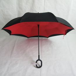 创意c型双层免持式雨伞可站立式伞反向伞定制