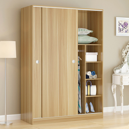 衣柜推拉門簡易實木木質定制整體組裝臥室移門