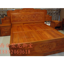 西安仿古实木床定制厂家 红木床家居装饰效果图 家具床批发价格