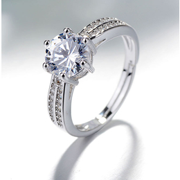 简约戒指环保铜电镀白金戒指 饰品制造商出售 开口戒可调节戒指