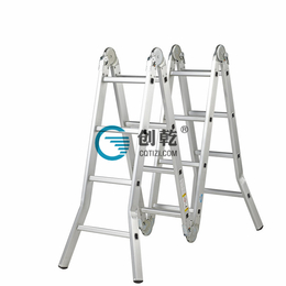 广东创乾6.9米多功能伸缩装饰梯子四折铝合金折叠梯CQM
