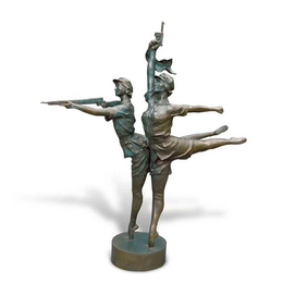 城市广场人物铜雕图片|恩泽雕塑|江苏城市广场人物铜雕