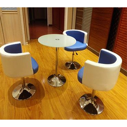 一桌三椅玻璃圆桌咖啡台 简约时尚会客休闲桌椅组合