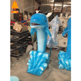 广州尚雕坊SDFHT01喷水海豚造型玻璃钢雕塑装饰楼盘摆件