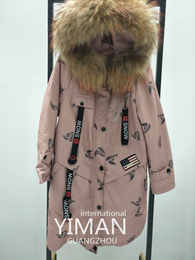广州伊曼供应新款冬装派克服品牌女装走份批发