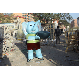 康大雕塑生产各种玻璃钢动物雕塑玻璃钢大象雕塑