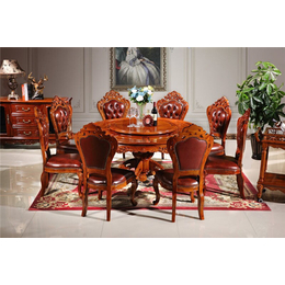 欧式红木餐桌椅、欧尔利红木工艺精湛、欧式红木餐桌椅厂