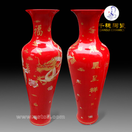 公司开业门口摆放多高的陶瓷花瓶 1.8米2米瓷器大花瓶图片
