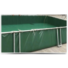 定做防漏水篷布鱼池可移动帆布鱼池 定做绿色储水池厂家