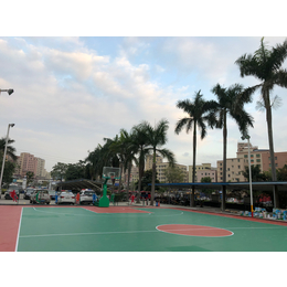 塑胶硅pu篮球场 篮球场地坪材料生产 深圳硅pu造价