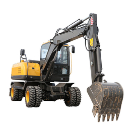 华科8吨9吨小型轮胎挖掘机市政工程农用轮式挖掘机挖土机