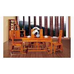 汇品轩餐台餐椅 中式全实木古典金丝檀木餐台