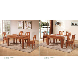 汇品轩红橡木餐桌椅 全实木餐桌椅 红橡303#餐桌