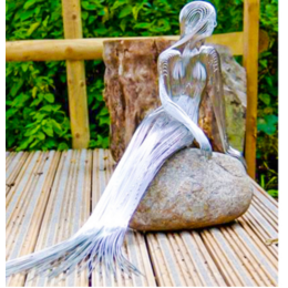 扬州不锈钢美人鱼雕塑 美人鱼水景雕塑 园林景观厂家*