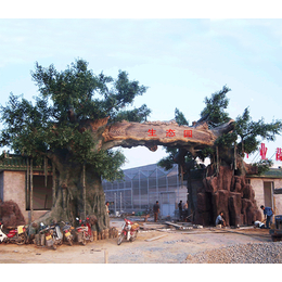 扬州假树大门 生态园门头景观产品设计安装