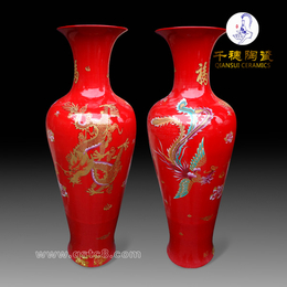 订购各种红色釉大瓷瓶厂家价格 高温*红色釉大花瓶图片